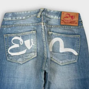 Vintage Evisu Japanese Denim Embroidered Straight Slim Fit Jeans
