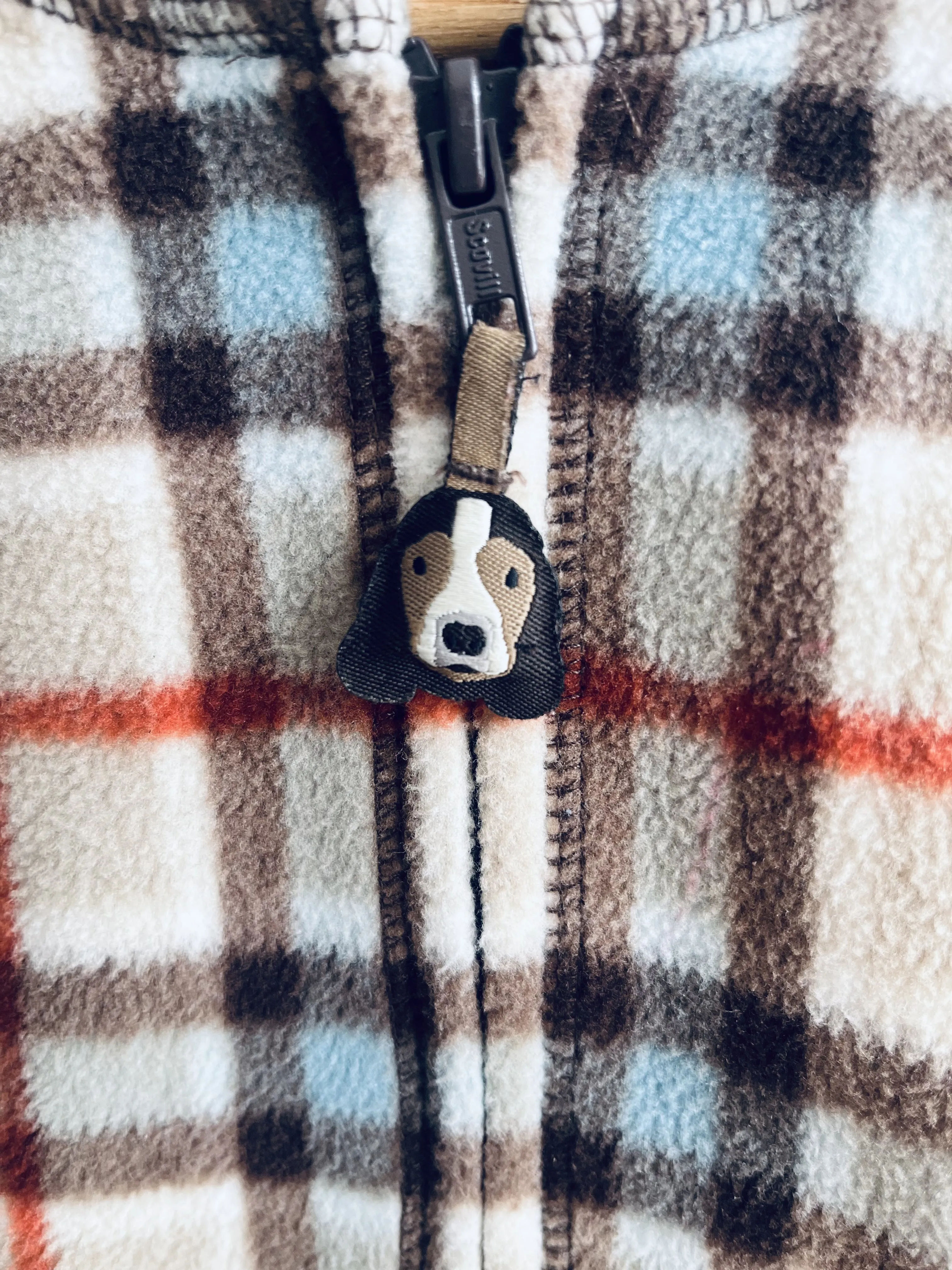 Vintage Plaid Fleece Jacket // 4-5Y