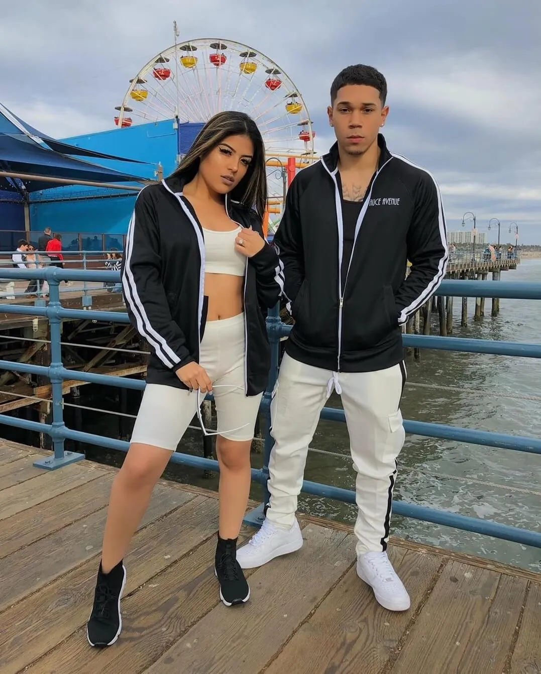 White Drippin Outline | Black Track Jacket