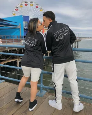 White Drippin Outline | Black Track Jacket