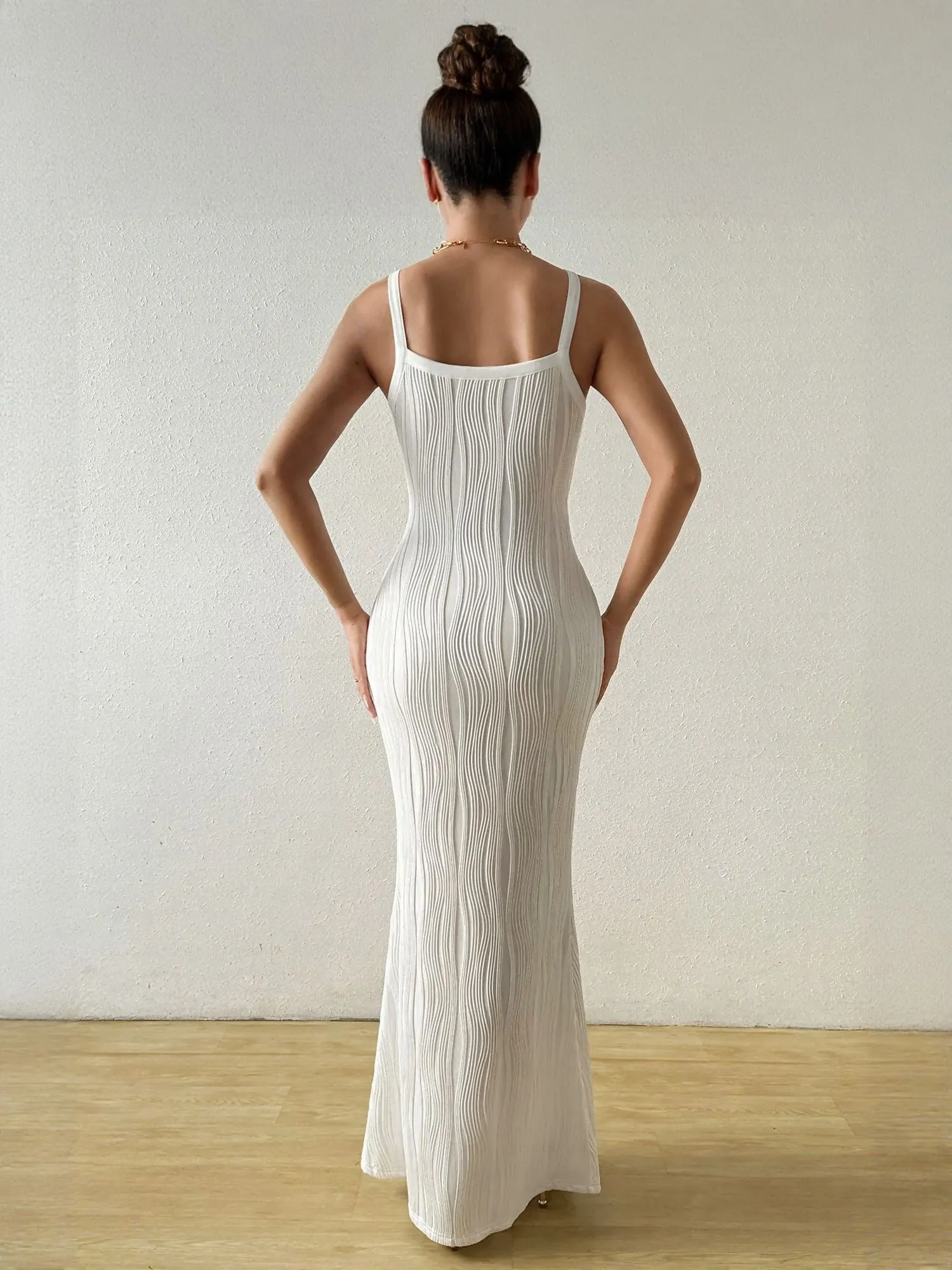 White Fitted Maxi Dress