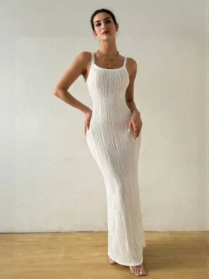 White Fitted Maxi Dress