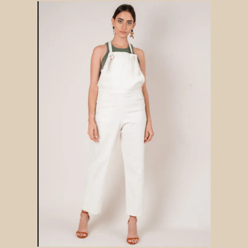 Williamsburg Zero Waste Cotton Overalls - Cream