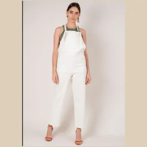 Williamsburg Zero Waste Cotton Overalls - Cream