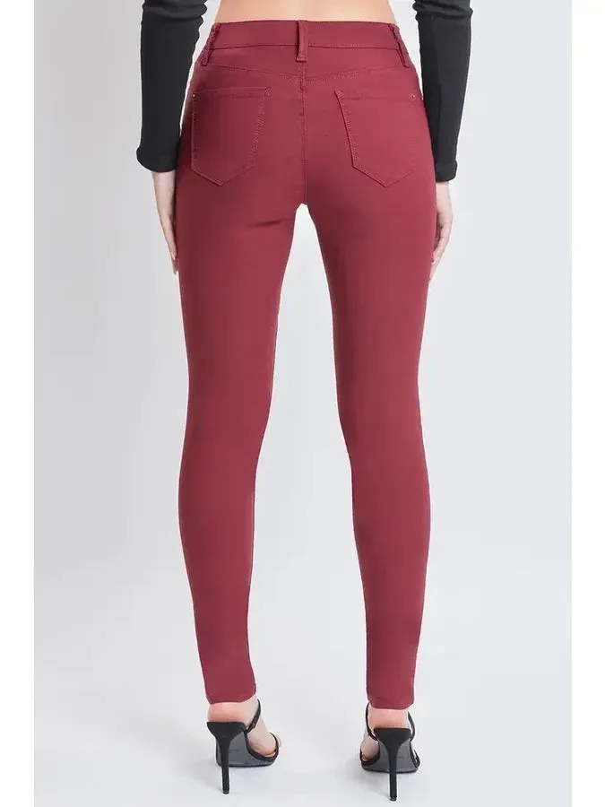 Wine Hyperstretch Mid-Rise Skinny Jean