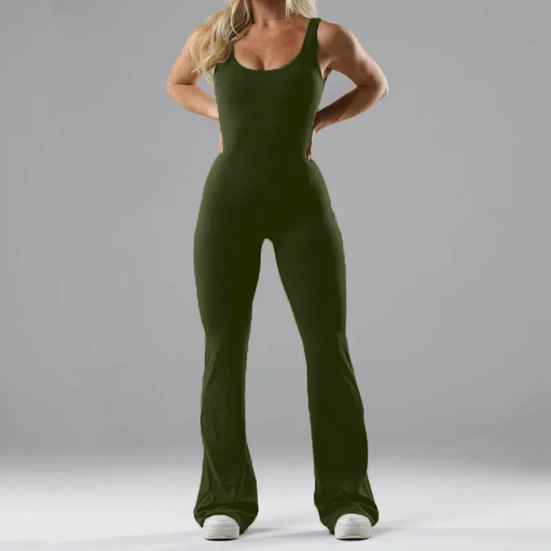 Women Sexy Sleeveless Backless Ruched Flare