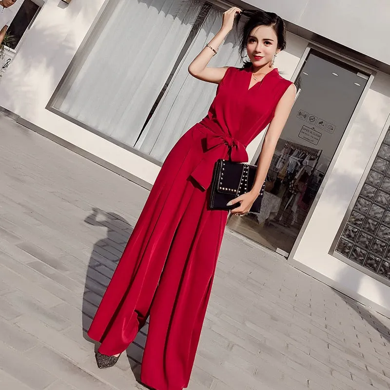 Women V-neck  Jumpsuits