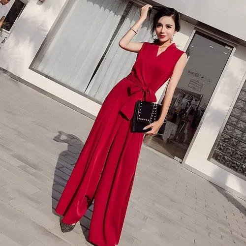 Women V-neck  Jumpsuits