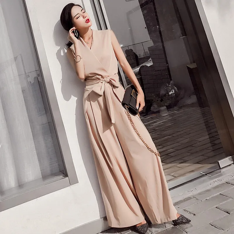 Women V-neck  Jumpsuits