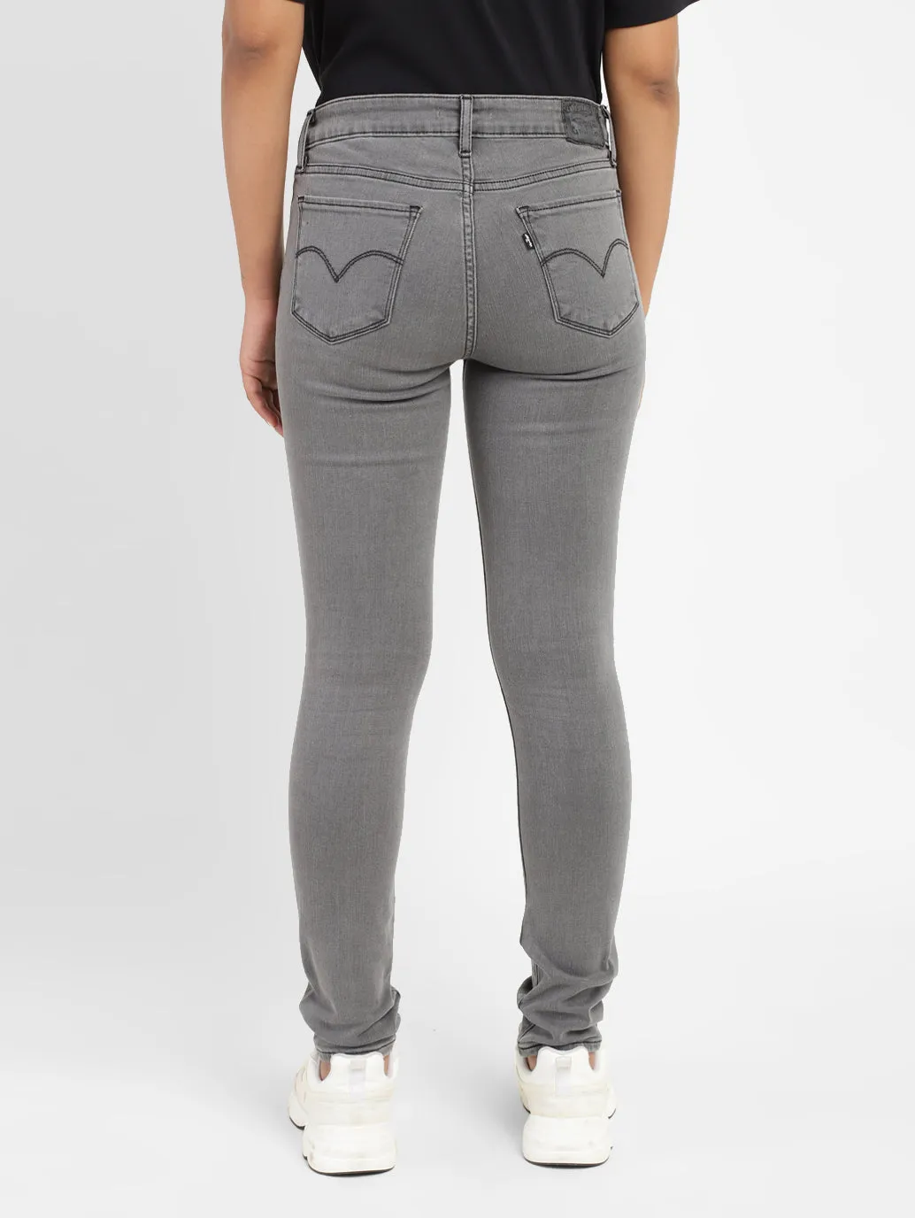 Women's 711 Grey Skinny Fit Mid Rise Jeans