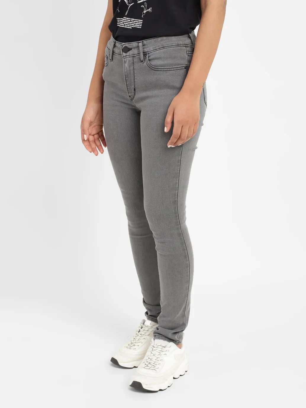 Women's 711 Grey Skinny Fit Mid Rise Jeans
