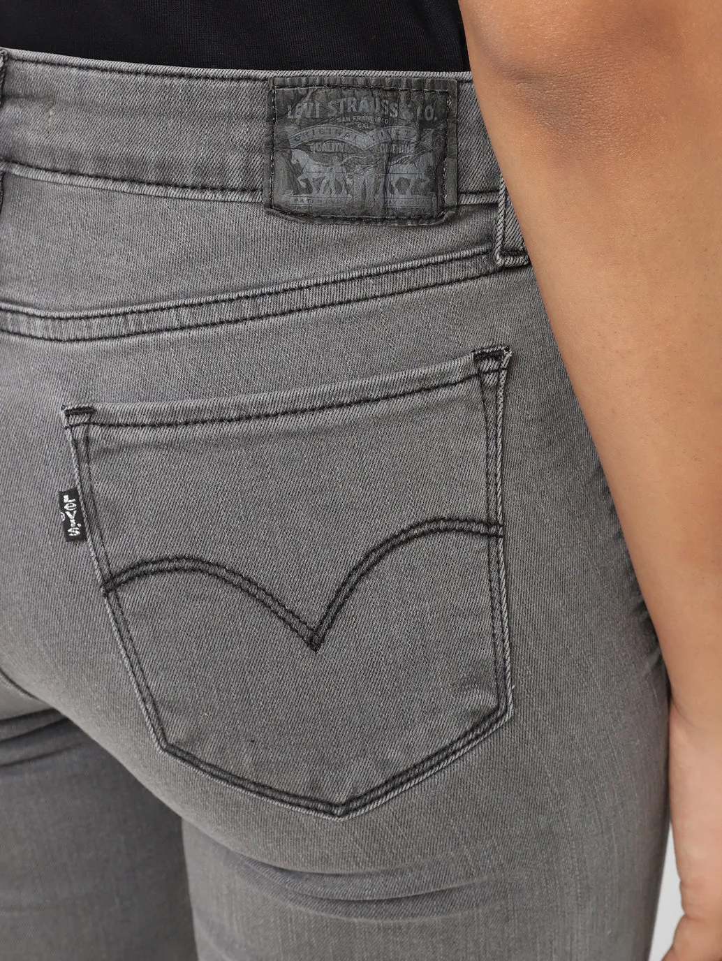 Women's 711 Grey Skinny Fit Mid Rise Jeans