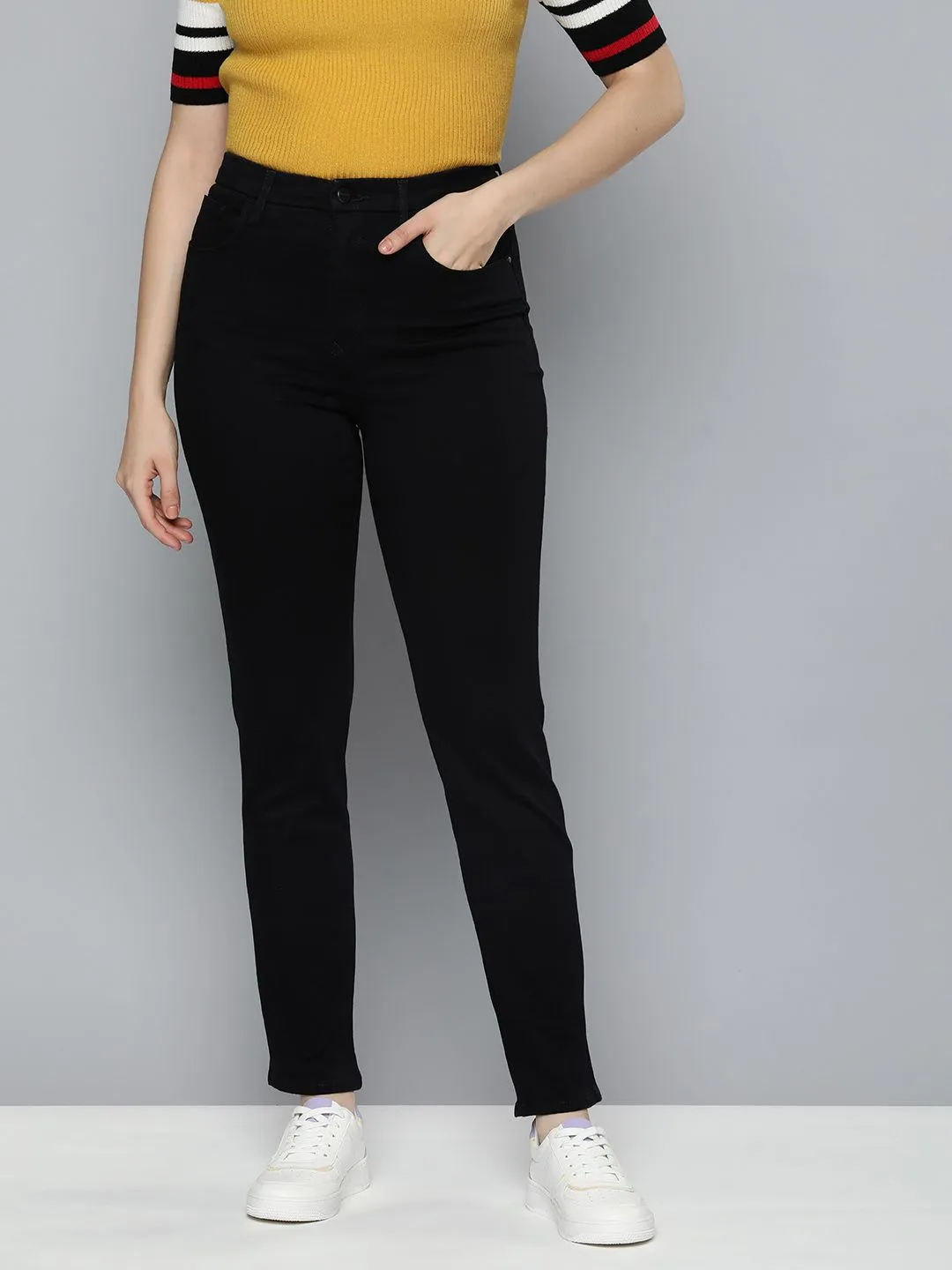 Women's 721 Black Skinny Fit High Rise Jeans