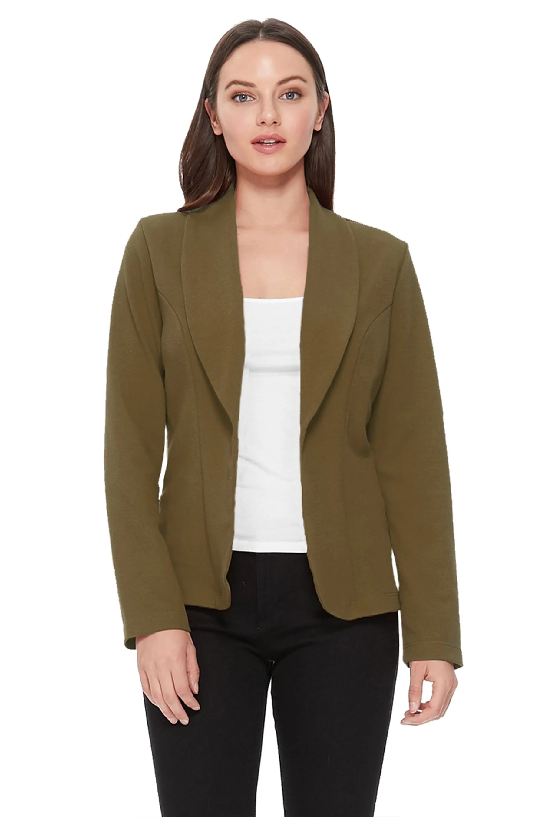 Women's Casual Long Sleeves Office Workwear Solid Blazer Jacket S-3XL