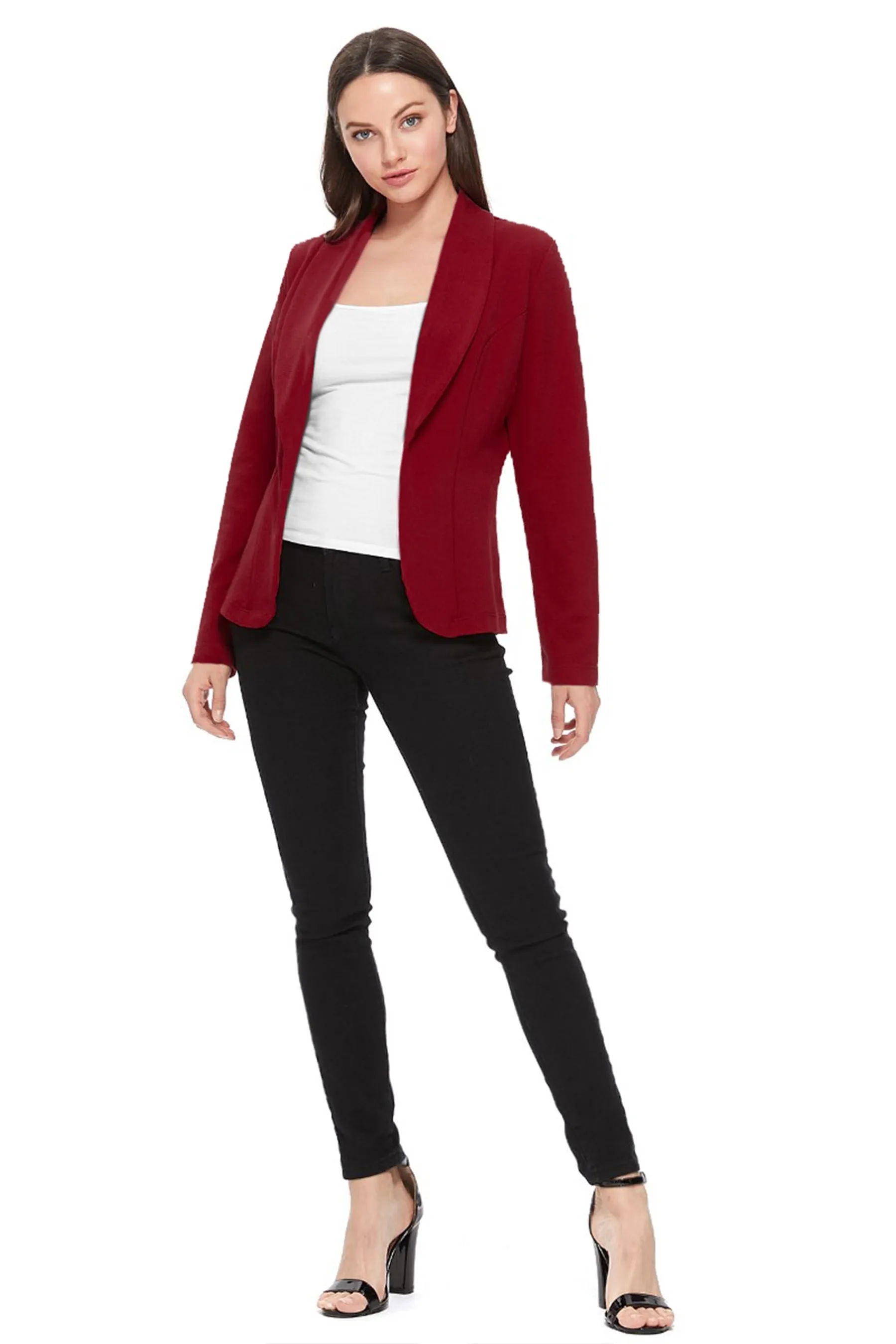 Women's Casual Long Sleeves Office Workwear Solid Blazer Jacket S-3XL