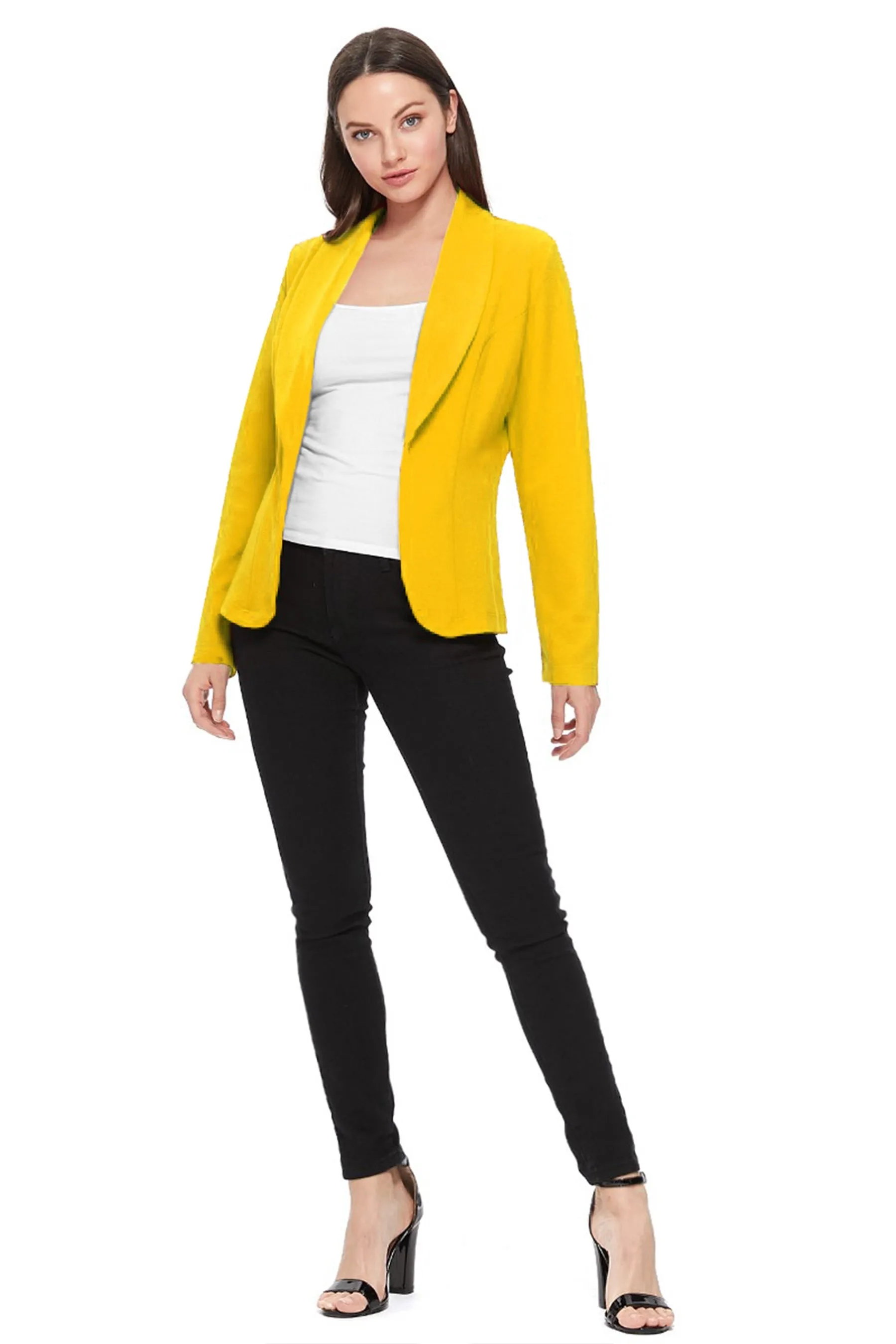 Women's Casual Long Sleeves Office Workwear Solid Blazer Jacket S-3XL