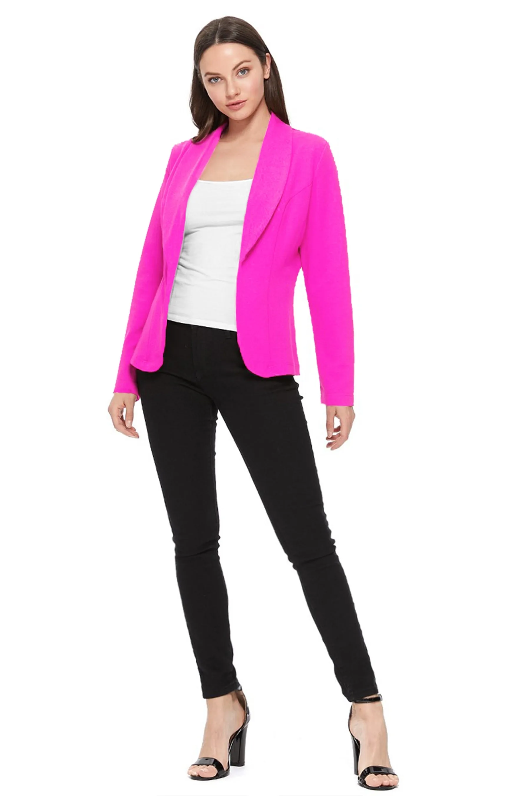 Women's Casual Long Sleeves Office Workwear Solid Blazer Jacket S-3XL