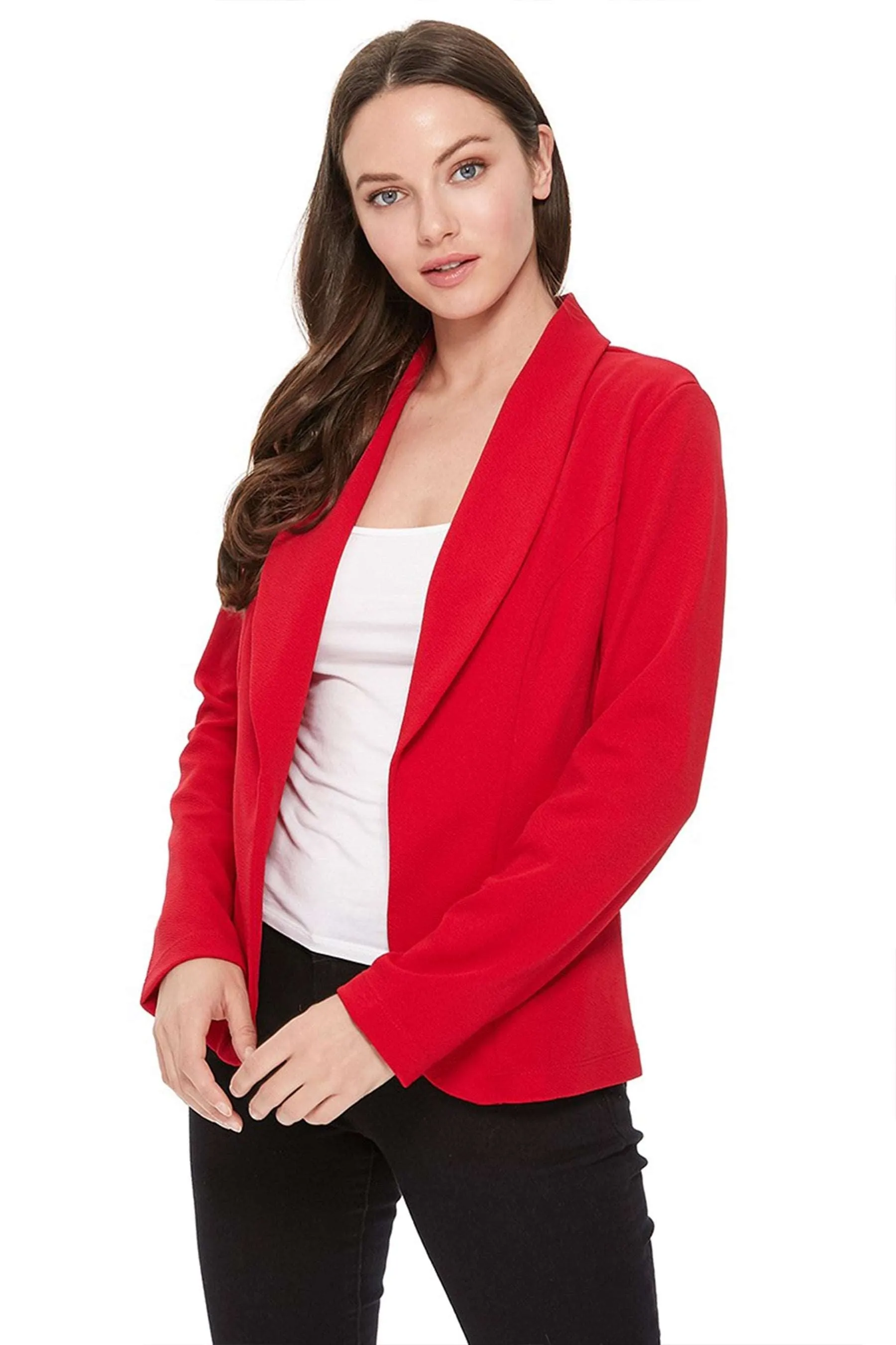 Women's Casual Long Sleeves Office Workwear Solid Blazer Jacket S-3XL