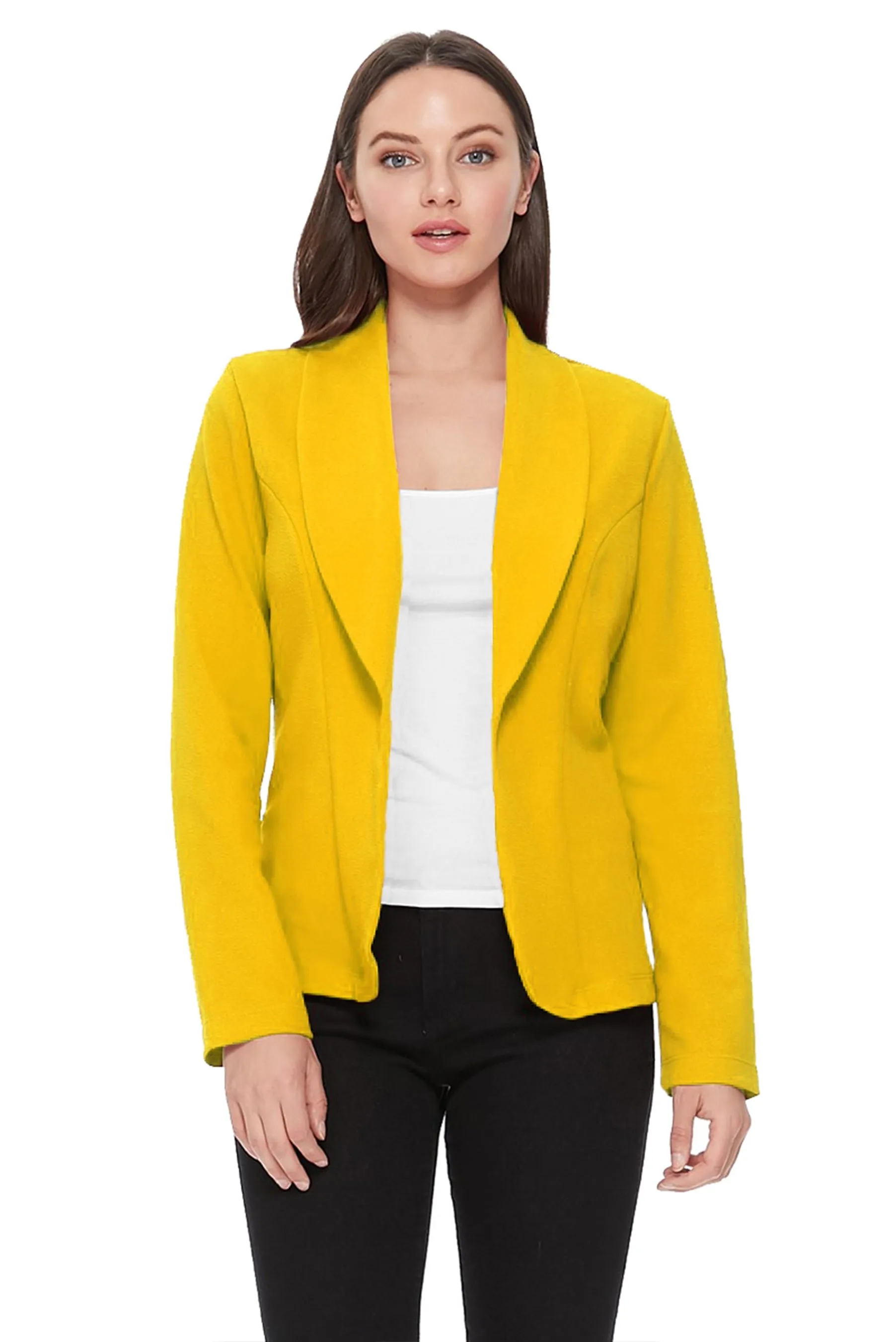Women's Casual Long Sleeves Office Workwear Solid Blazer Jacket S-3XL
