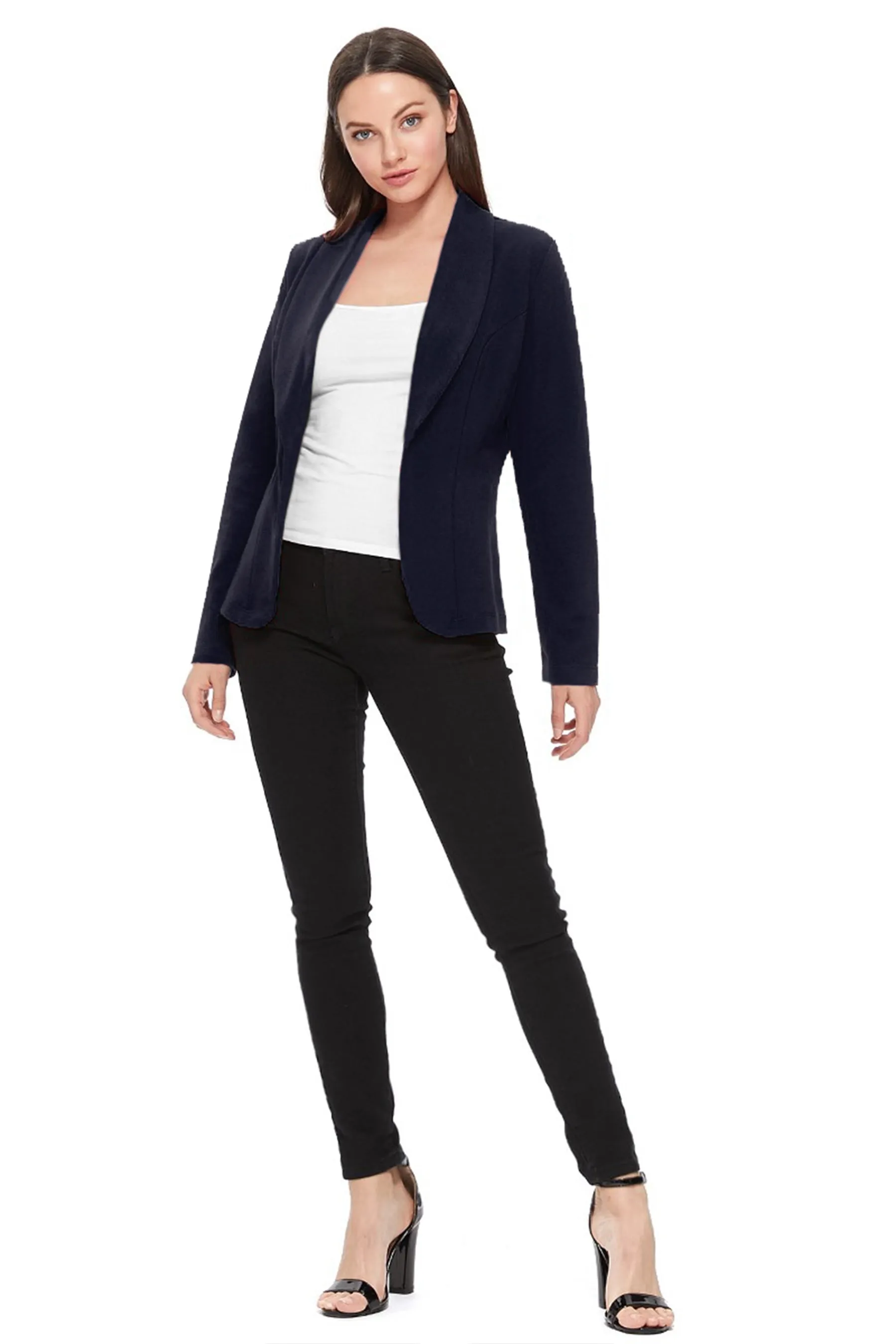 Women's Casual Long Sleeves Office Workwear Solid Blazer Jacket S-3XL