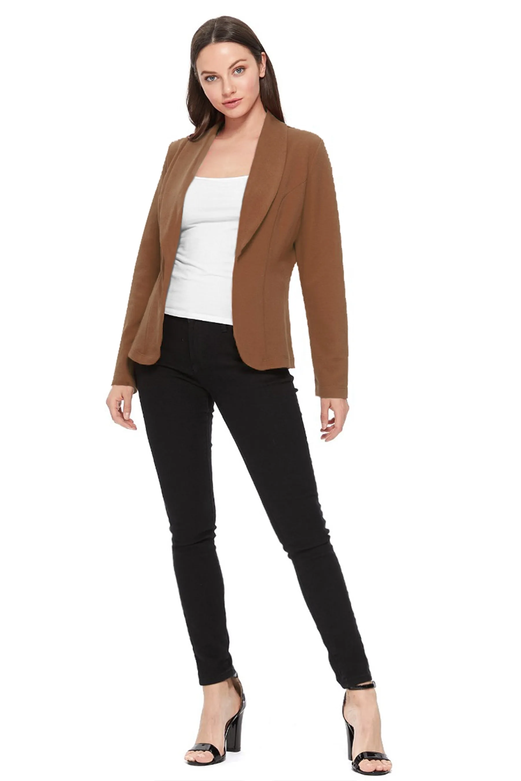Women's Casual Long Sleeves Office Workwear Solid Blazer Jacket S-3XL