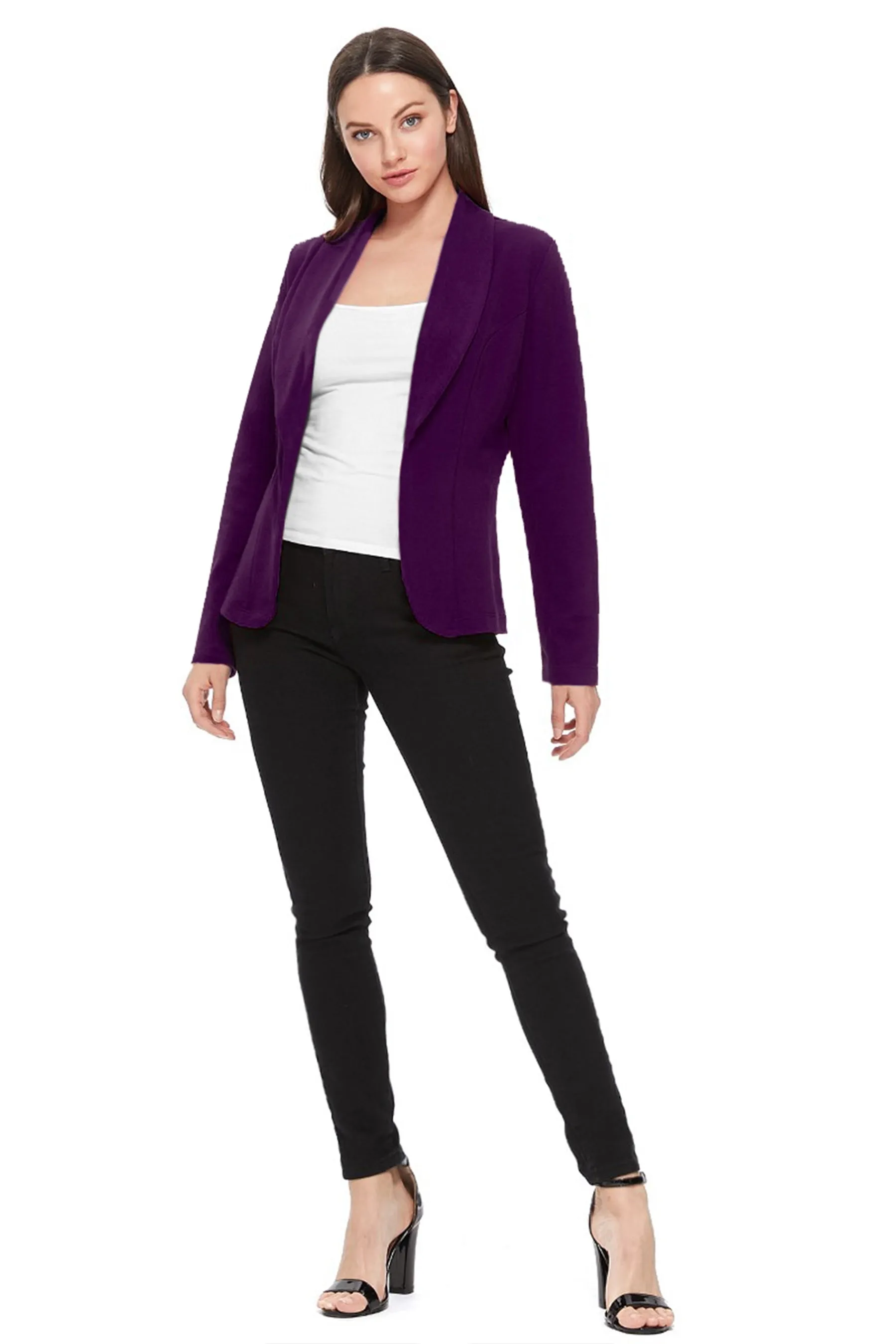 Women's Casual Long Sleeves Office Workwear Solid Blazer Jacket S-3XL