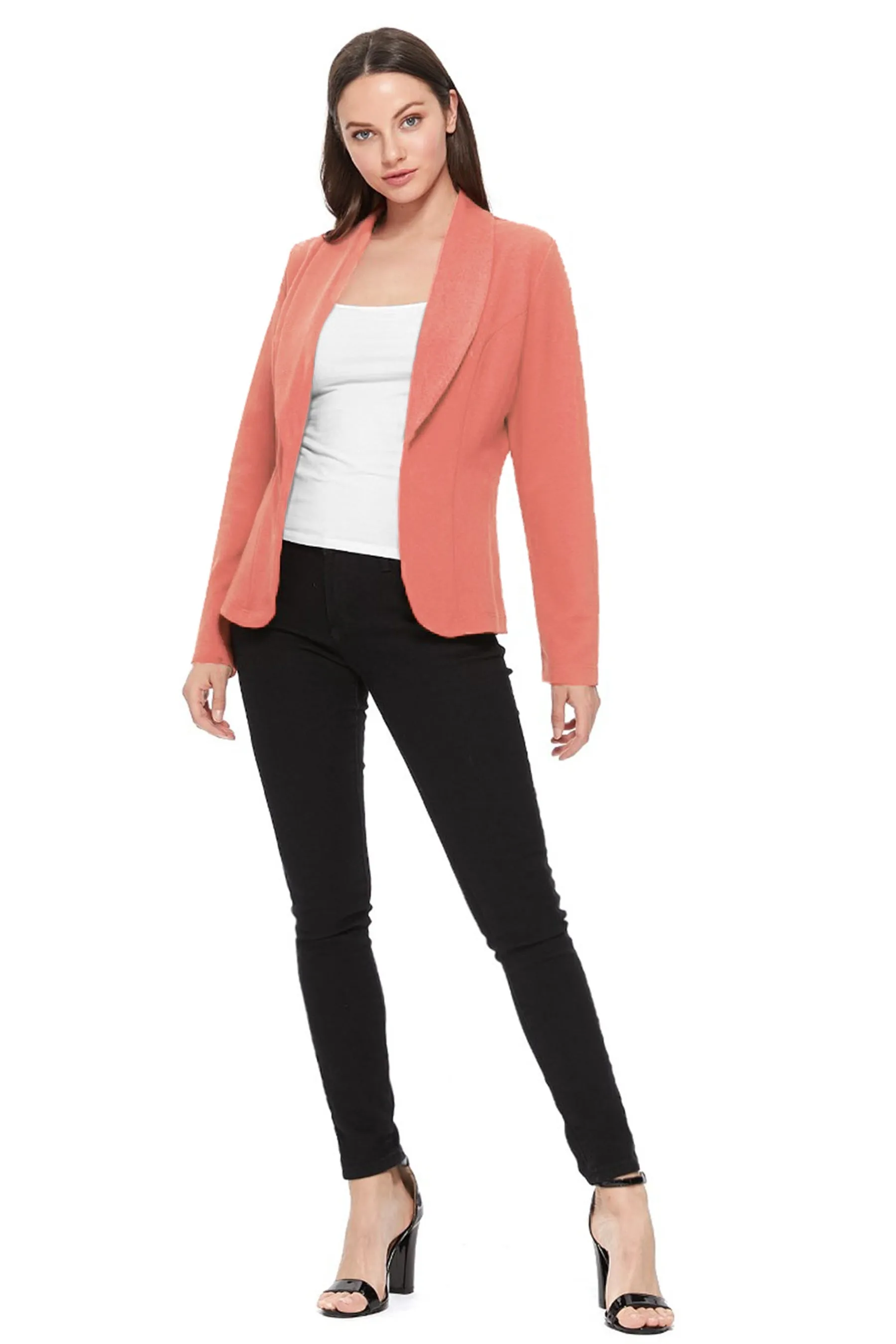 Women's Casual Long Sleeves Office Workwear Solid Blazer Jacket S-3XL