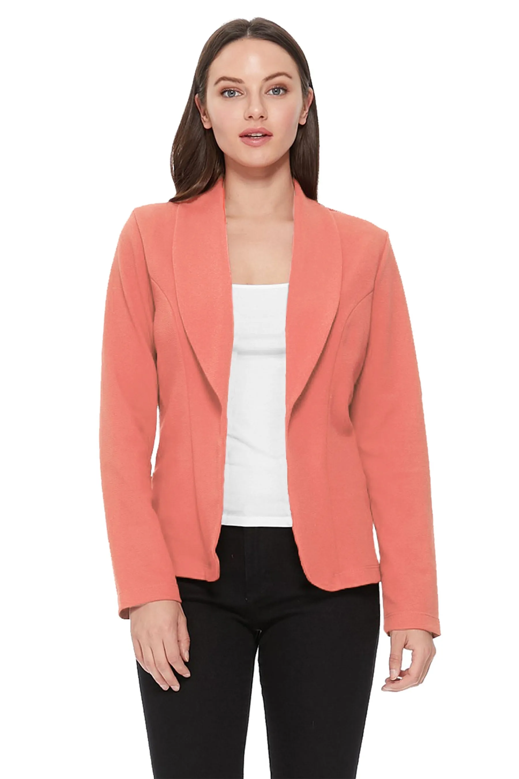 Women's Casual Long Sleeves Office Workwear Solid Blazer Jacket S-3XL