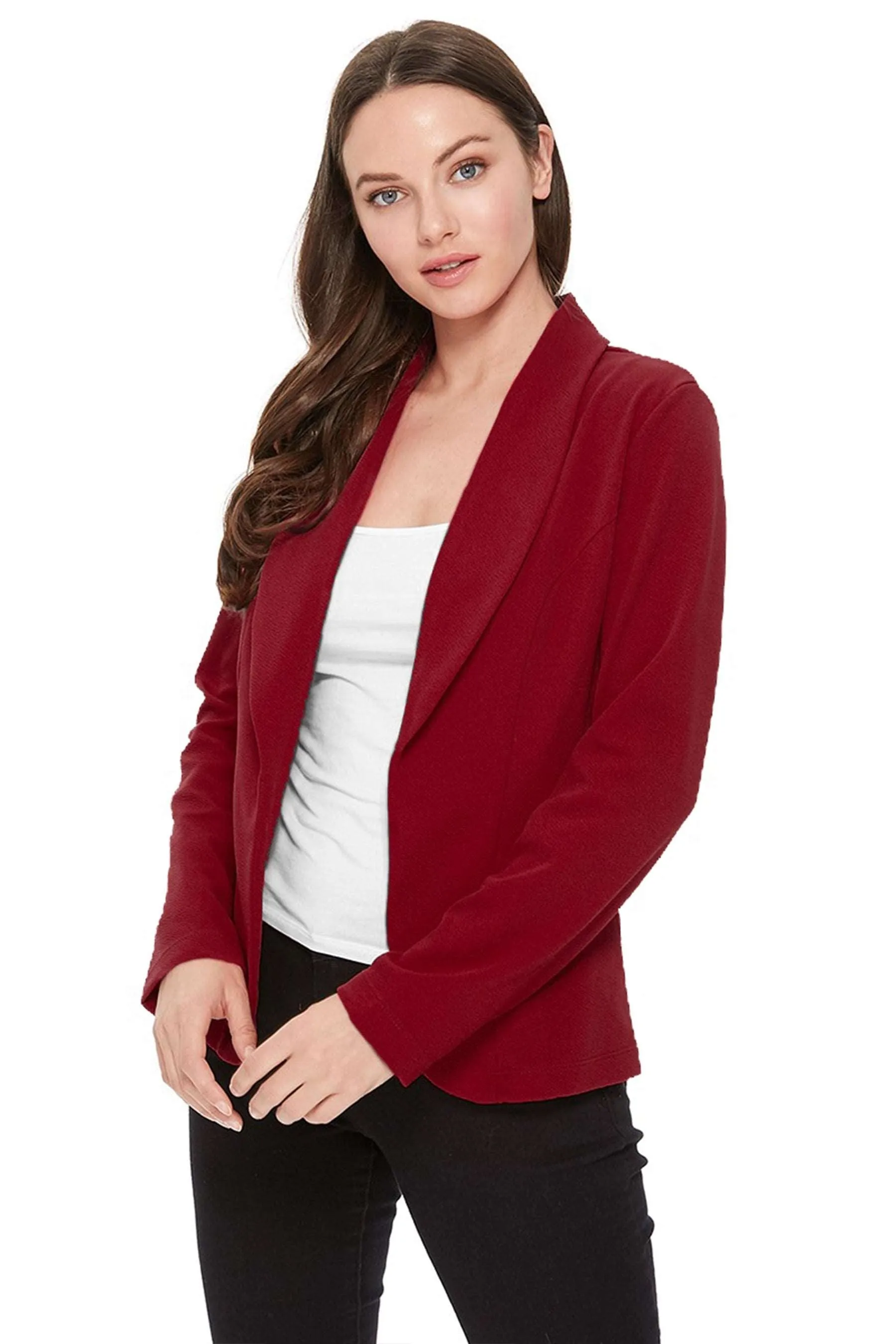 Women's Casual Long Sleeves Office Workwear Solid Blazer Jacket S-3XL