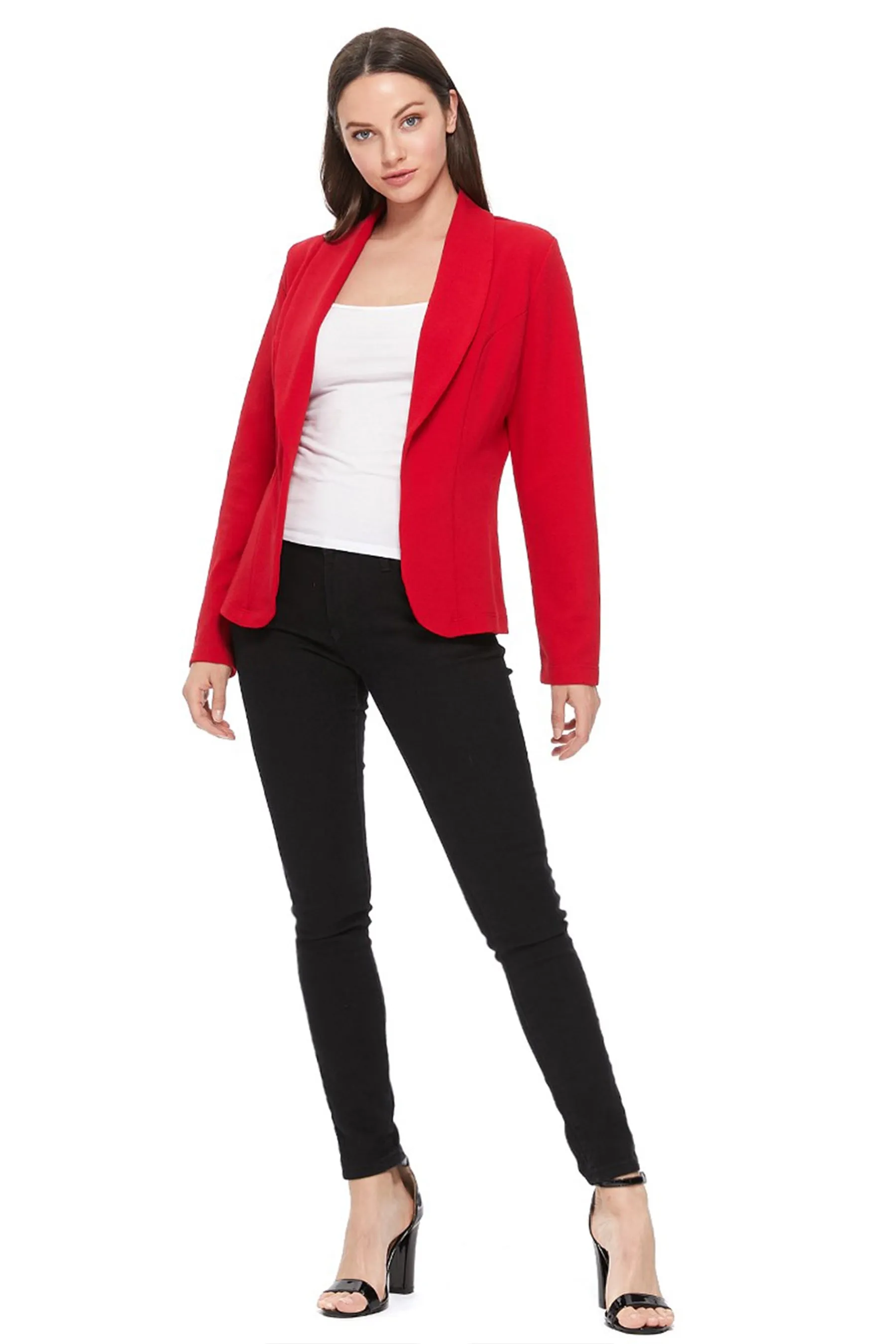 Women's Casual Long Sleeves Office Workwear Solid Blazer Jacket S-3XL
