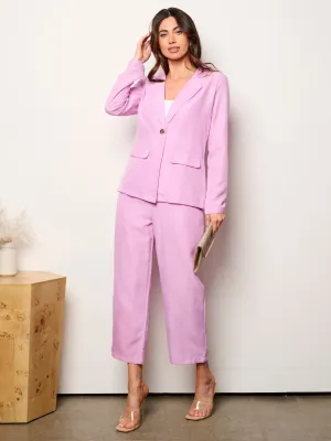 WOMEN'S LONG SLEEVE BLAZER & ELASTIC WAIST PANTS 2PC. SET
