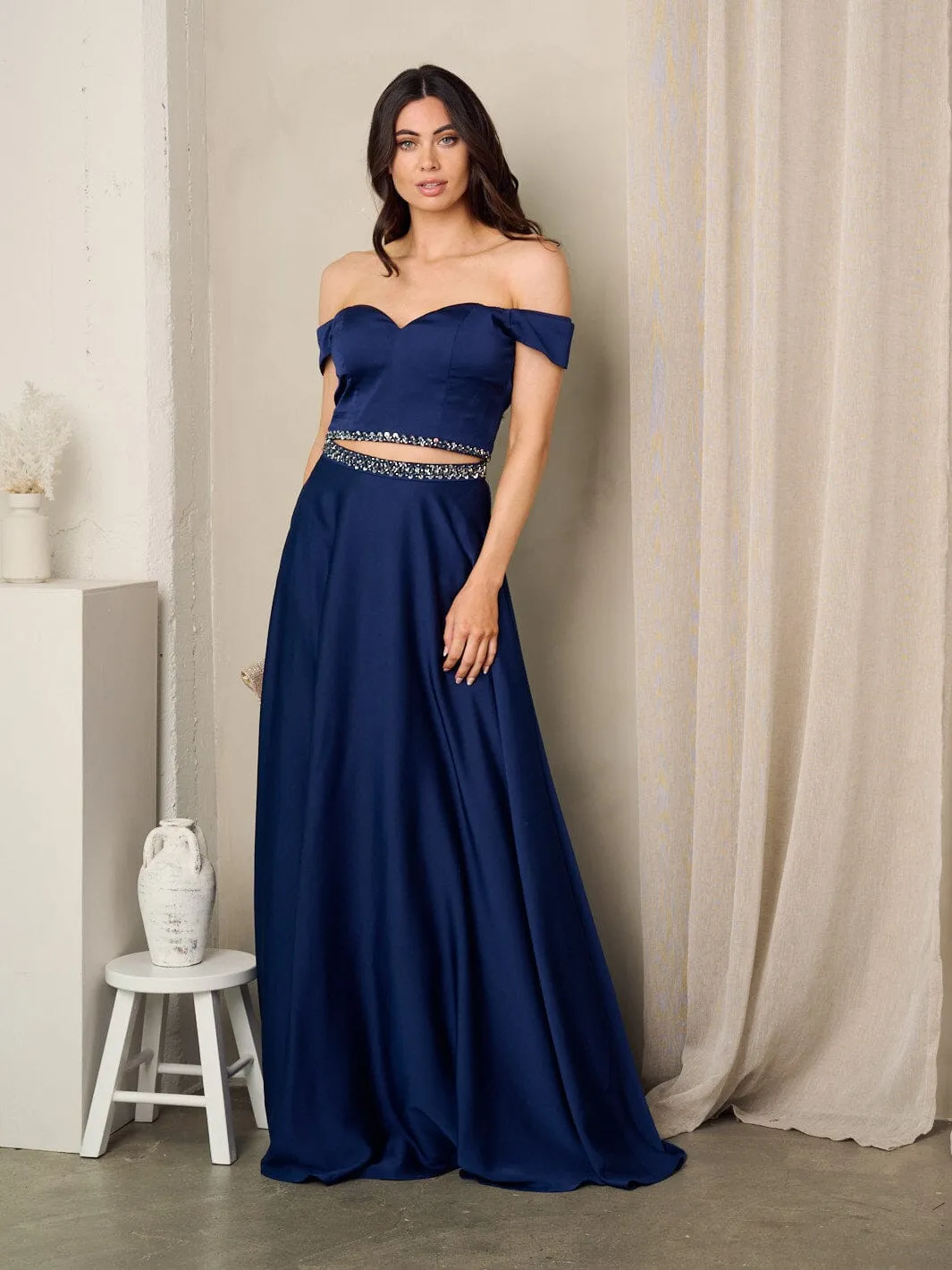 WOMEN'S SLEEVELESS CROP TOP & MAXI SKIRT 2PC. SET