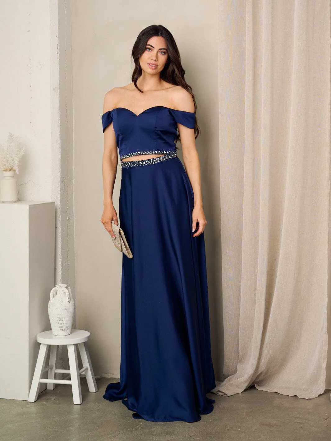 WOMEN'S SLEEVELESS CROP TOP & MAXI SKIRT 2PC. SET
