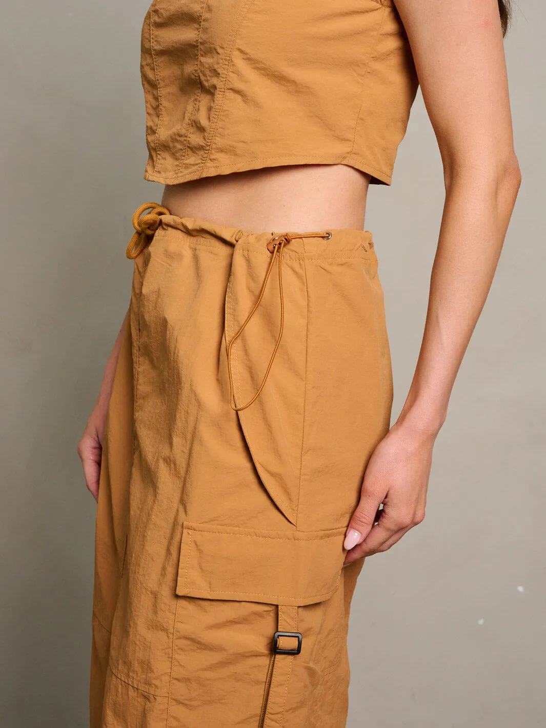 WOMEN'S SLEEVELESS CROP TOP & MAXI SKIRT CARGO 2PC. SET