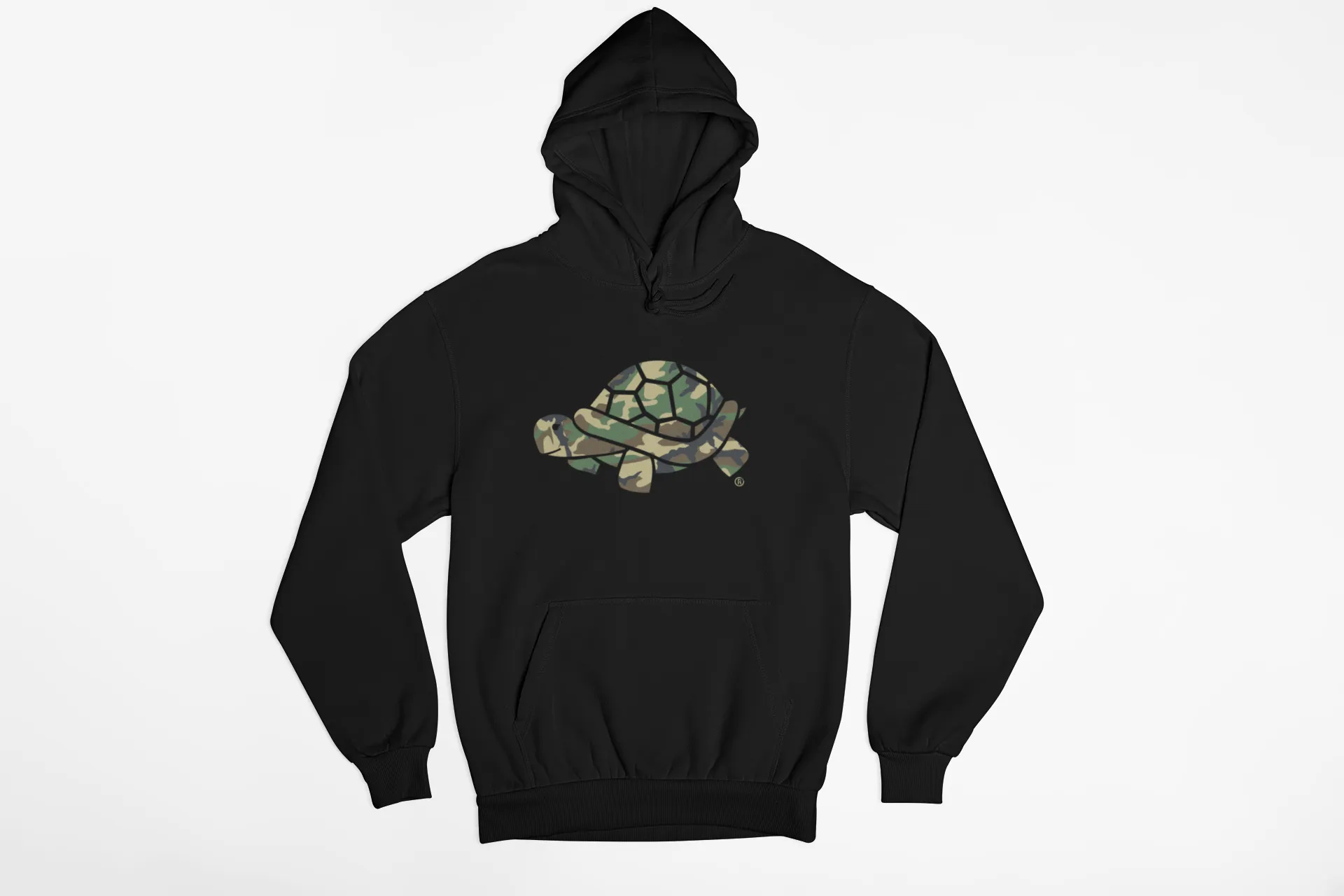 Woodlands Camo Turtle Hoodie [Black]